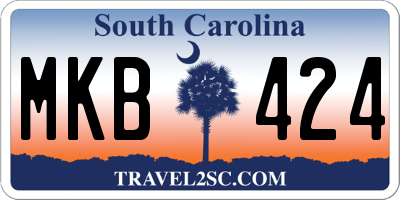 SC license plate MKB424