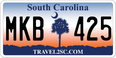 SC license plate MKB425