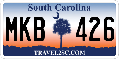 SC license plate MKB426