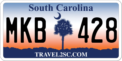 SC license plate MKB428