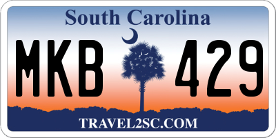 SC license plate MKB429