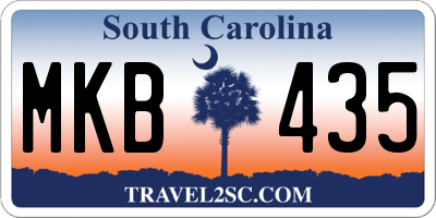 SC license plate MKB435