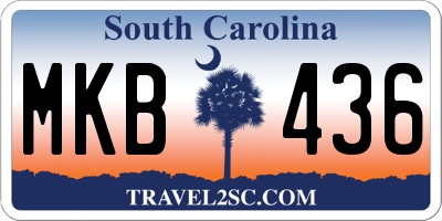 SC license plate MKB436