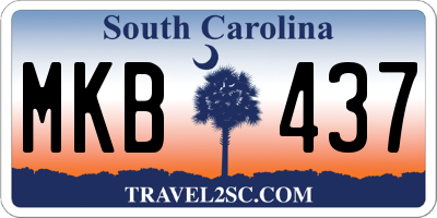 SC license plate MKB437