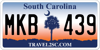 SC license plate MKB439