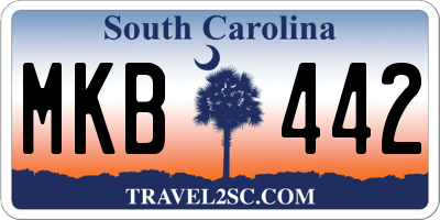 SC license plate MKB442