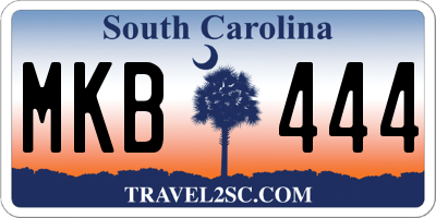 SC license plate MKB444