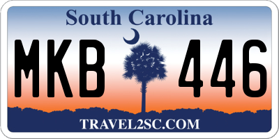 SC license plate MKB446