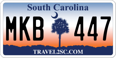 SC license plate MKB447