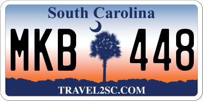 SC license plate MKB448