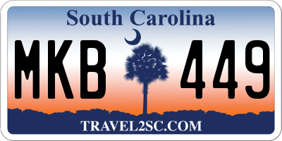 SC license plate MKB449