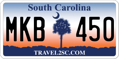SC license plate MKB450
