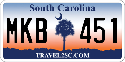 SC license plate MKB451