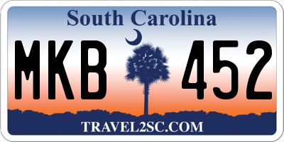 SC license plate MKB452