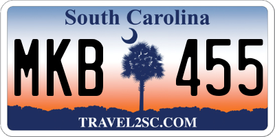 SC license plate MKB455