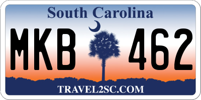 SC license plate MKB462