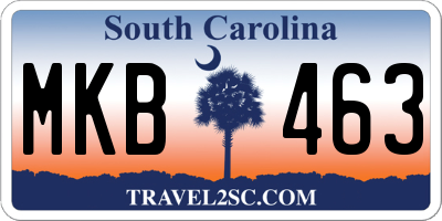 SC license plate MKB463