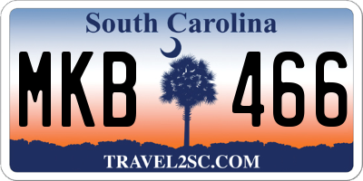 SC license plate MKB466