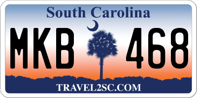 SC license plate MKB468