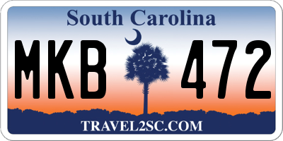 SC license plate MKB472