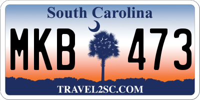 SC license plate MKB473