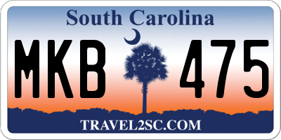 SC license plate MKB475