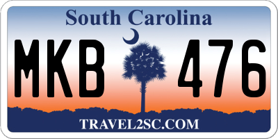 SC license plate MKB476