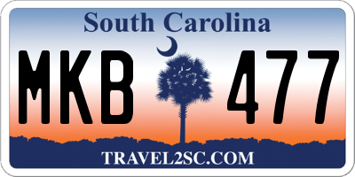 SC license plate MKB477