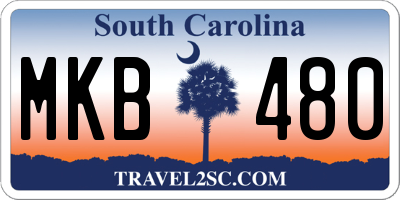 SC license plate MKB480