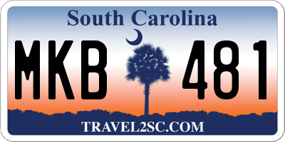 SC license plate MKB481