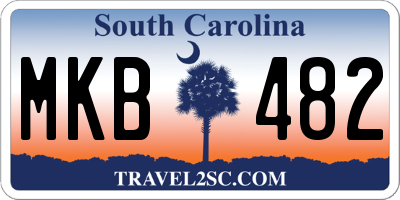 SC license plate MKB482