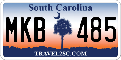 SC license plate MKB485