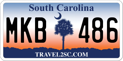SC license plate MKB486