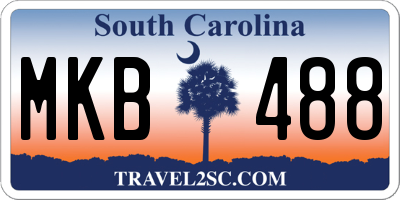 SC license plate MKB488