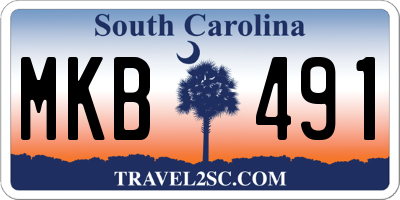 SC license plate MKB491