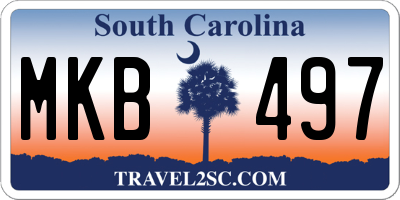 SC license plate MKB497