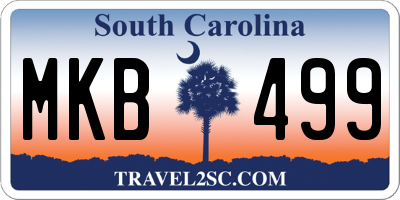 SC license plate MKB499