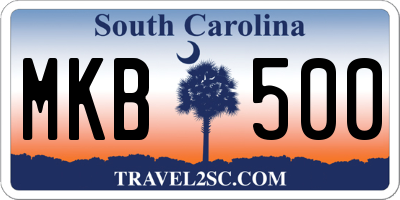 SC license plate MKB500
