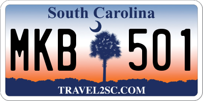 SC license plate MKB501