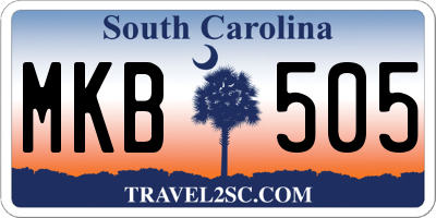 SC license plate MKB505
