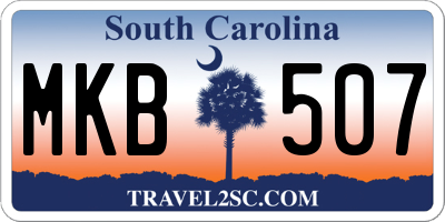 SC license plate MKB507