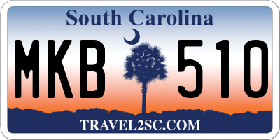 SC license plate MKB510