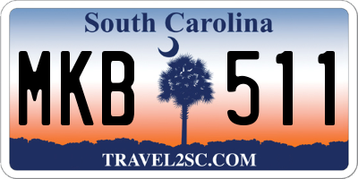 SC license plate MKB511