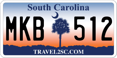 SC license plate MKB512