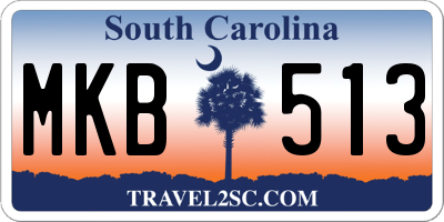 SC license plate MKB513