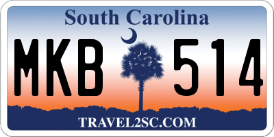 SC license plate MKB514