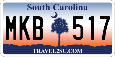 SC license plate MKB517
