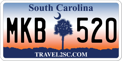 SC license plate MKB520