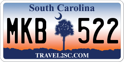 SC license plate MKB522