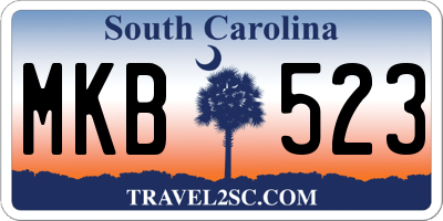 SC license plate MKB523